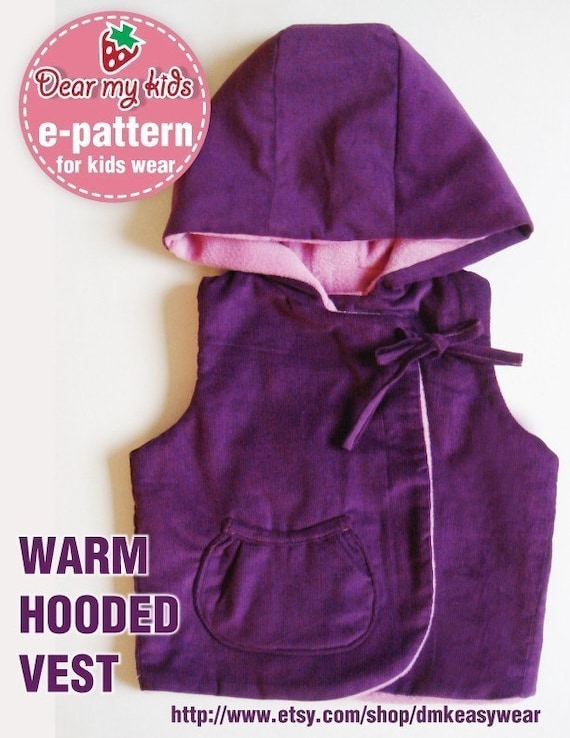 Warm Hoodie Vest PDF Patterns ((12 months upto age 6))