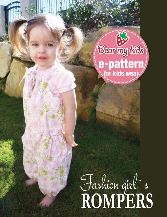 Fashion Girl's Rompers - (12 months upto age 6) PDF patterns