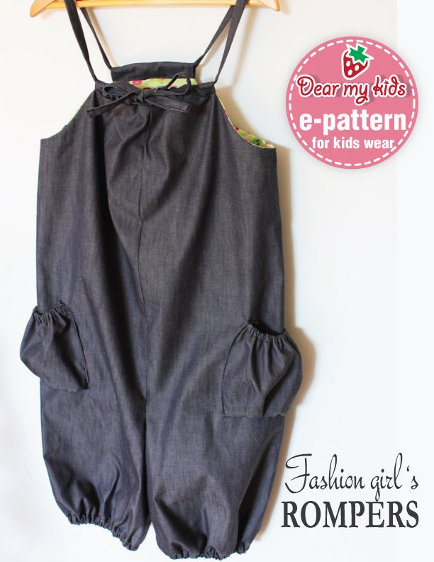 Fashion Girl's Rompers - (12 months upto age 6) PDF patterns