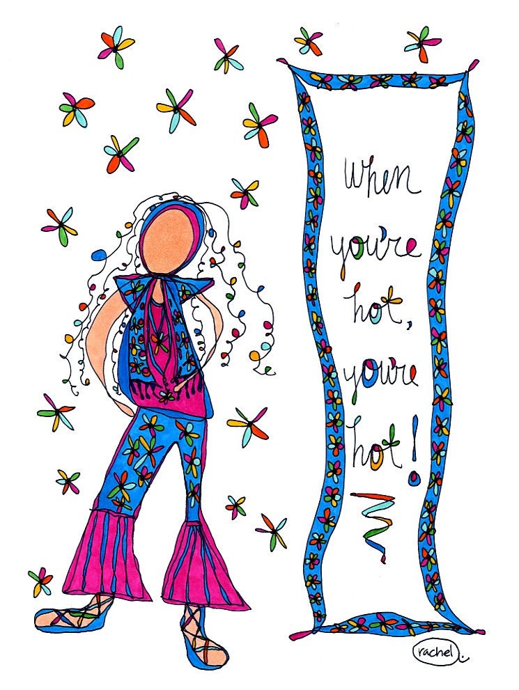 when you're hot, you're hot. colorful print. rachel awes.