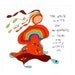 the world waits. colorful rainbow print. by rachel awes.