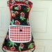 Little Girls Art Smock or Cooking Apron in Retro Cherries Wipe Clean Vinyl
