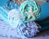 Beached- seaside inspired rosette headband