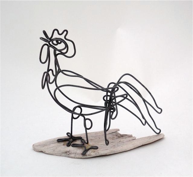 Rooster Wire Sculpture
