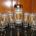 Barware Set Aztec Pattern 13 Pieces by Hazel Atlas