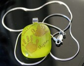 Personalised Printed Glass & Sterling Silver Pendant