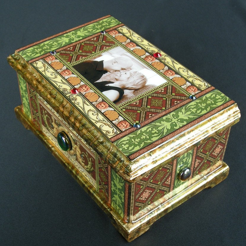 personalized engagement wedding decoupage box