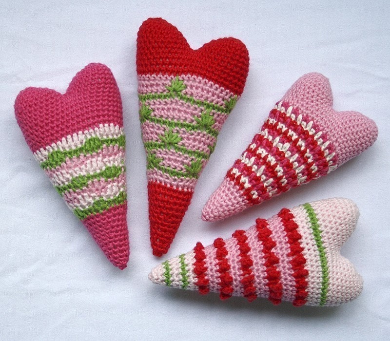 Heart x4 - Crochet Pattern