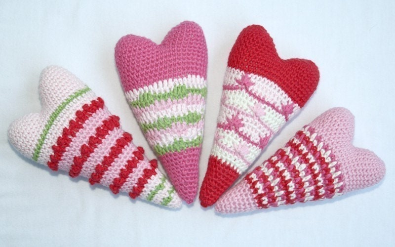 Heart x4 - Crochet Pattern