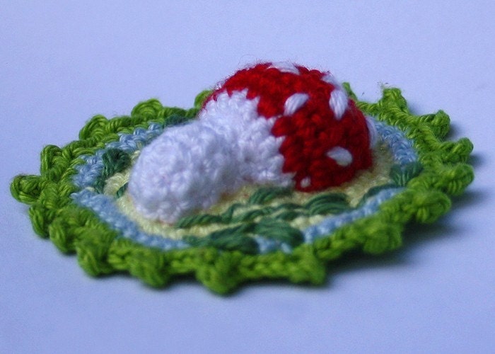 Toadstool Patches x4 - Crochet Pattern