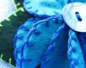 Turquoise and Blue Flower Pin or Hair Clip