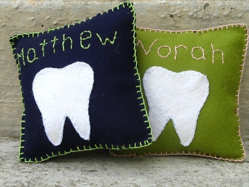Tooth Fairy Pillow--Personalized--Any Color Felt