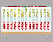 Modern Baby Turquoise and Red (Modern Custom Crib Set)