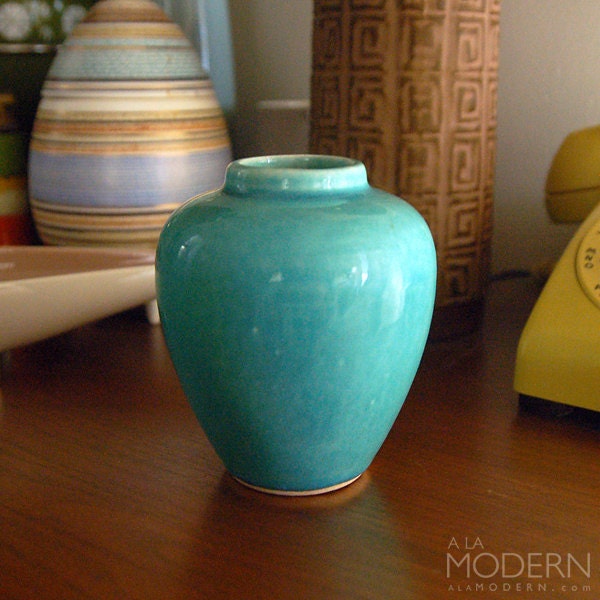 Nelson McCoy Small Blue Teal Vase