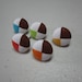 Pushpins - Bold Primary Color Argyle Pendants - Set of 5 - Fabric Cover Button Pushpin Thumbtacks