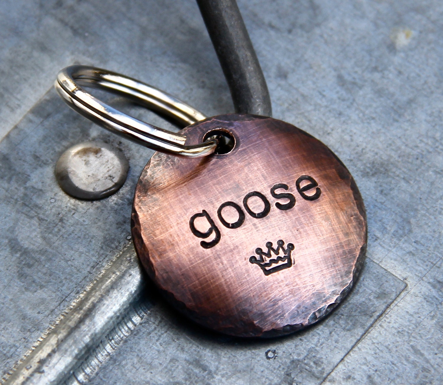 Pet ID Tag in 1'' Copper - Customize Your Own - Pick the Font & Stamp
