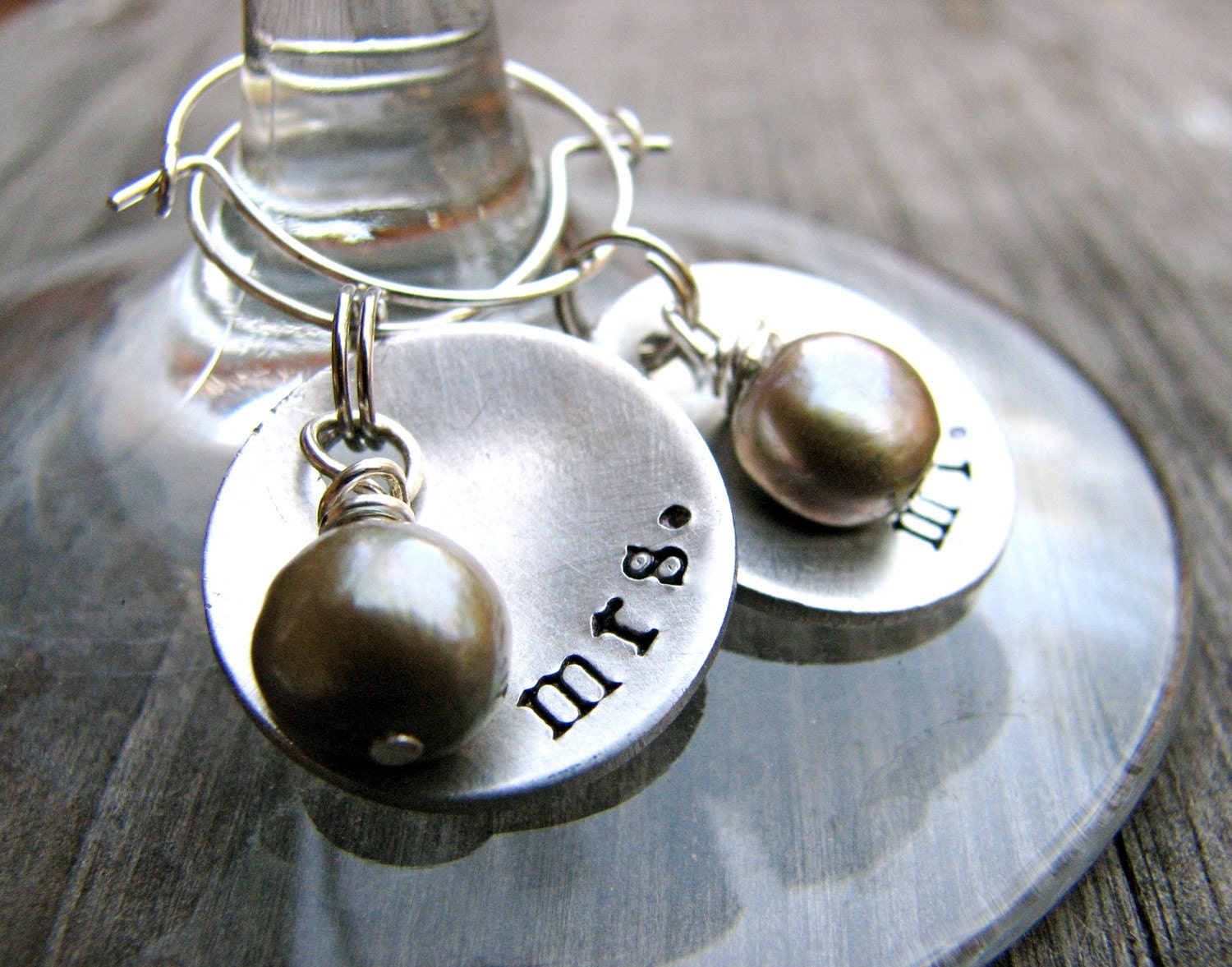 Mr & Mrs. Wine Charms, Perfect for Wedding Gift, Bridal Shower or Anniversary