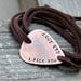 Custom Guitar Pick Wrap Bracelet in Copper and Leather - Personalize for Dad, Husband, or Boyfriend