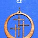 Wood Calvary Cross with Leather Cord