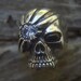 Vampire skull ring in sterling silver