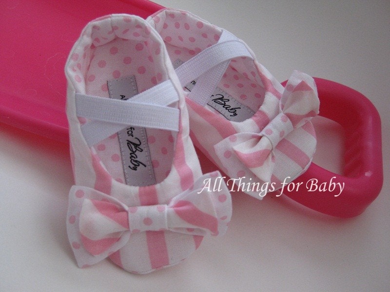 Baby girl fabric shoes pink ballet flat- Little Susie