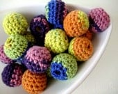 Tribal Organic Crocheted Beads 12 Pcs