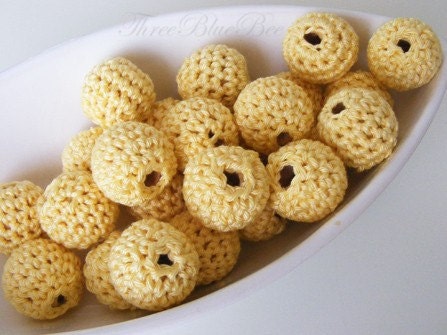 Crocheted  Beads 12 Pcs Lemonade