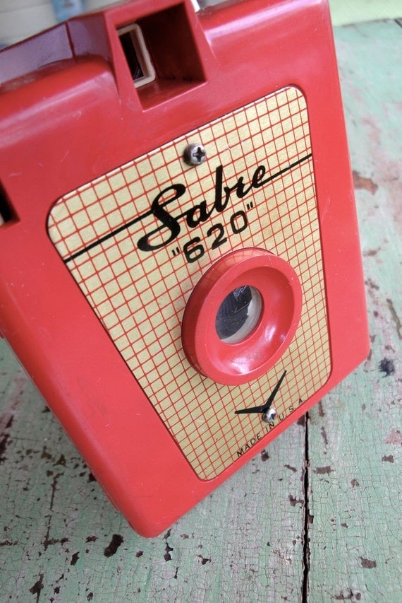 Vintage Camera Sabre 620 Red Bakelite 1950s RESERVED FOR ALICE