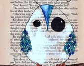 owl art - SALE - OOPS- Owl prints: ---4x6 size- 4 prints of a variety of owls in many colors --- birds and feathered friends