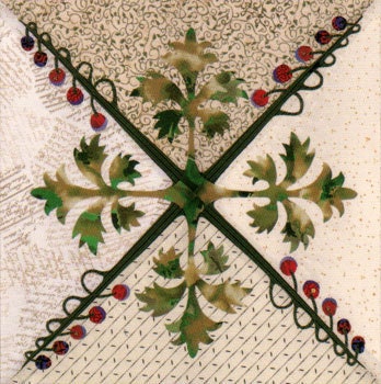 Winterberries Quilt Block - Quilt Nouveau Designs by Binky - Floral Reflections Collection