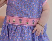 Child's Hand Smocked Romper - Posies