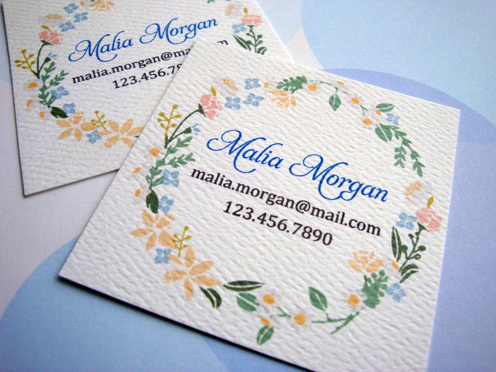 Floral Business Cards Calling Cards - Set of 48