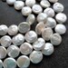 White Pearls Coin Pearls 10mm Bridal Weddings Full Strand