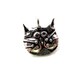 Sterling Silver Charm Cat Kitty 12mm x 10mm Oxidized Silver
