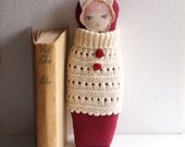 Art Doll Wool Home Decor - Crimson Cat Pupa