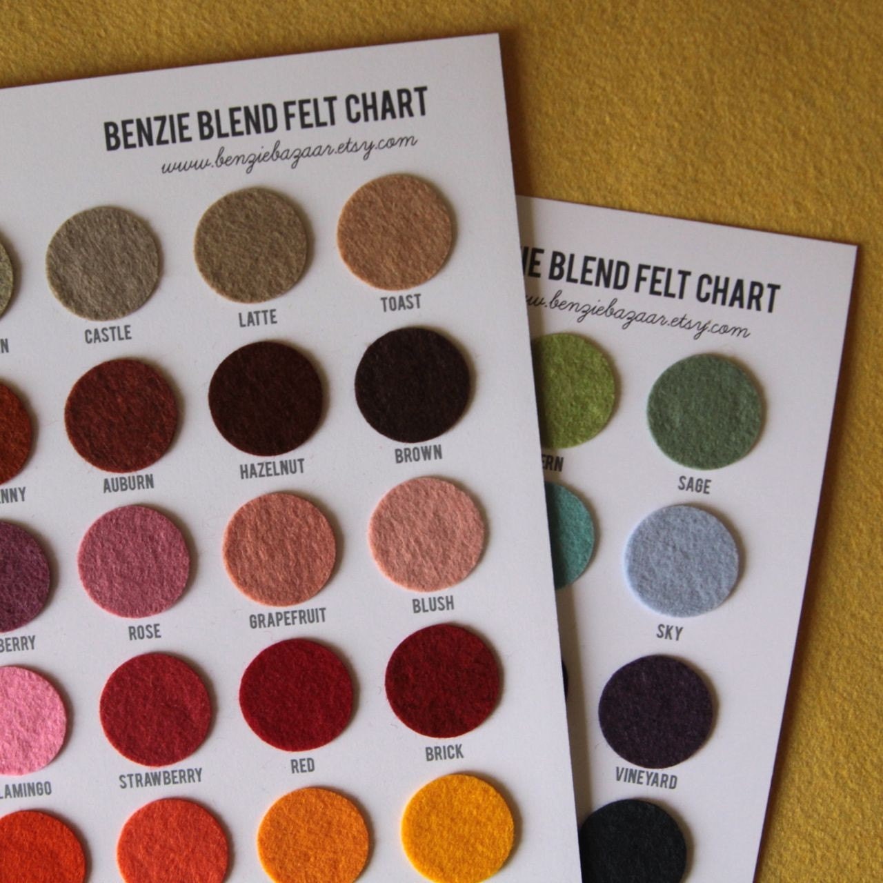 Felt Swatch Chart by Benzie