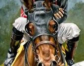 Racehorse and Jockey Print 8 x 16