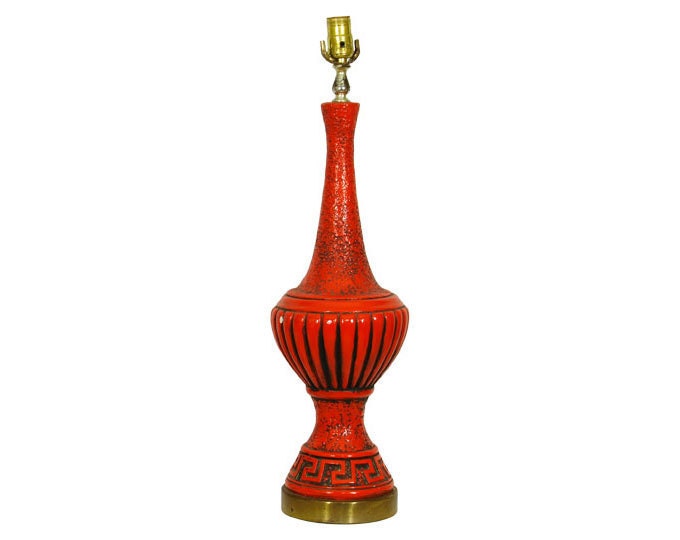 Orange Vintage Pottery Lamp