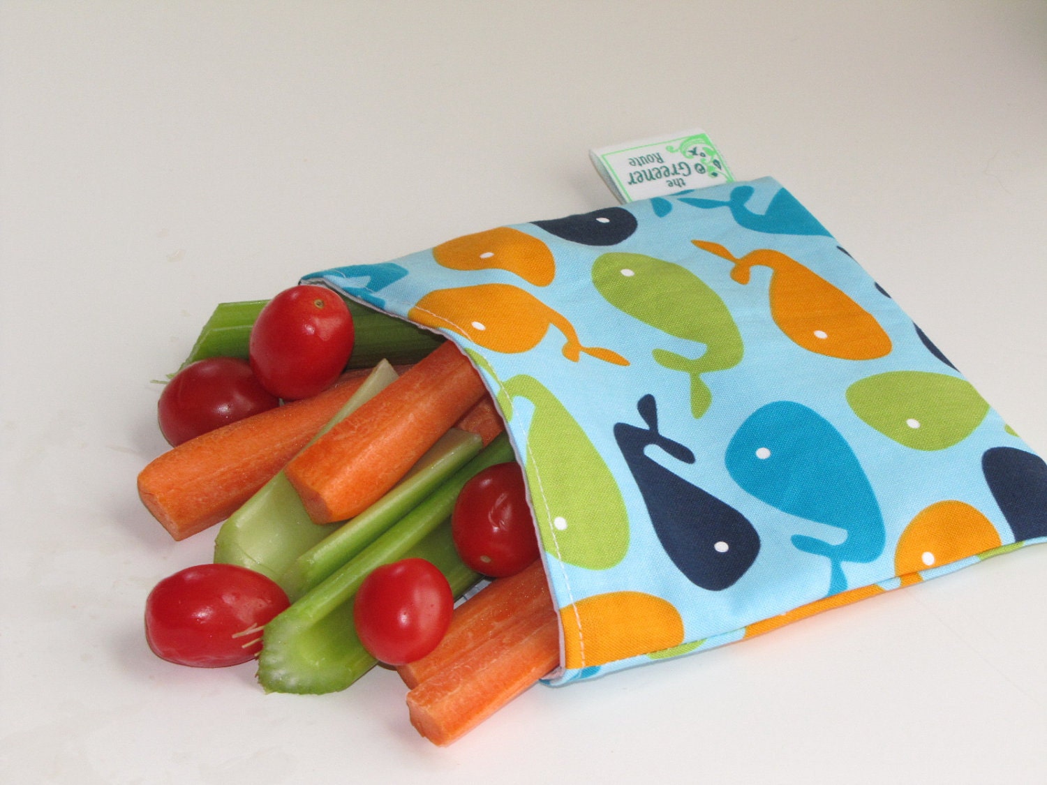 Reusable Medium Snack Bag - Whales