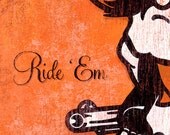 Ride 'Em Okstate Pistol Pete poster - High Quality Art Print