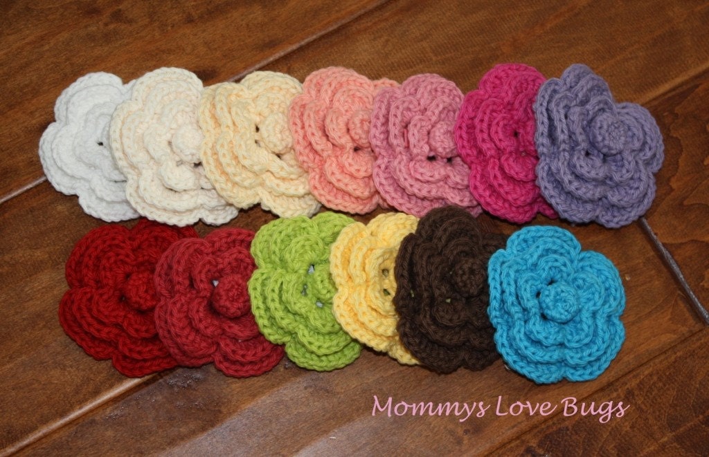 Non-Slip Crochet Flower Hair Clips - Pick any 6