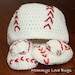 Baseball Crochet Beanie and Booties Set - Newborn through 24 Month Sizes