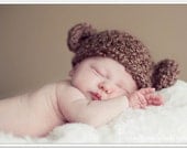 Crochet Baby Hat in earth brown