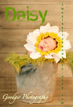 Flower Baby Bonnet - Daisy, Sunflower, Poppy, or Gerber Daisy Flower Slip-on Hat or  Baby Bonnet with ties
