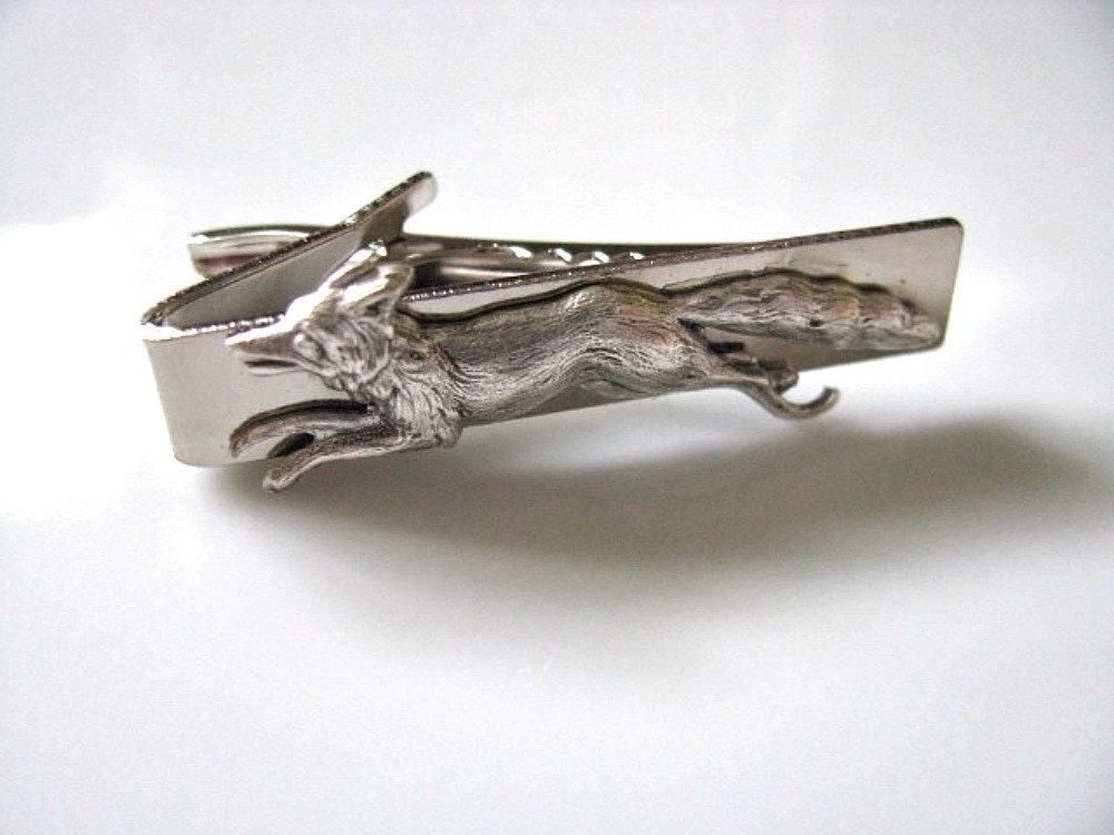 Running Fox Tie Clip/Bar - Men Accessory, Gift For Him, Groom, Dude