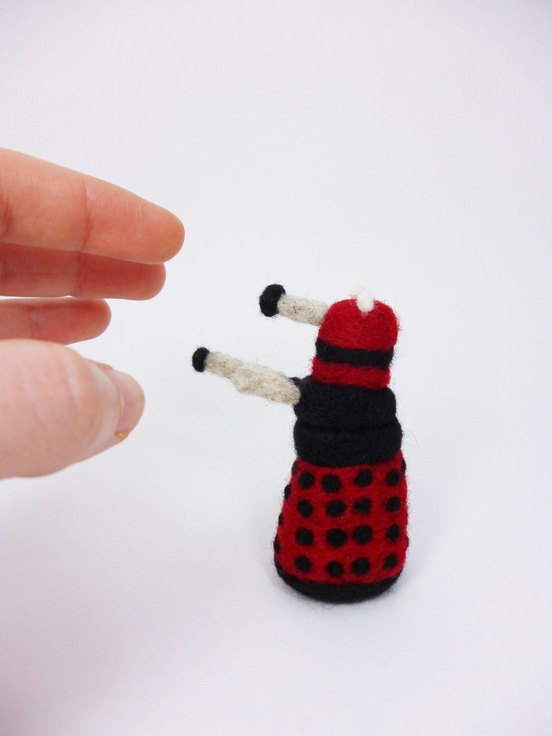 Red Dalek wool sculpture Doctor Who - Exterminate