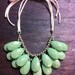 Sea Foam Mint Green Stormy Seas Briolette Bib Statement Necklace with Detachable Ties Anthropologie, Perfect Storm