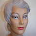 Swan Lake Wedding - Early 1950s Powder Lilac Blue Feather Bandeau Half Hat w/Rhinestones