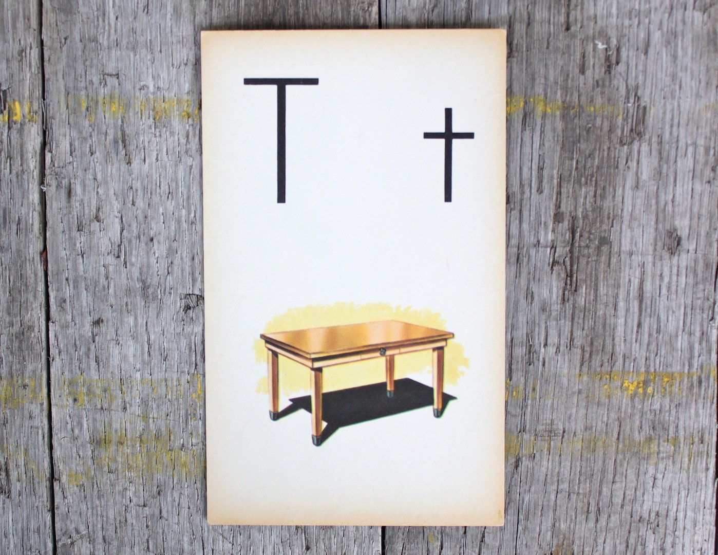 Vintage Flashcard "T" -Table