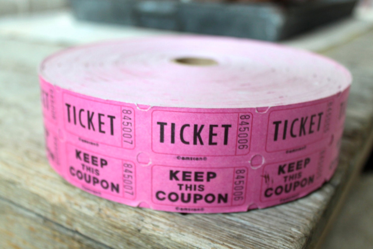 Vintage Hot Pink Carnival Tickets, Set of 25